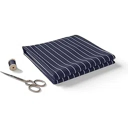 b bigreams - your comfort is our mission BIGREAMS Unstitched Navy Blue Pin Stripe Three Piece Suit Fabric For Mens - 150 CM Wide, Pin Stripe Fabric for Custom Clothing, Upholstery and Etc-picture-52