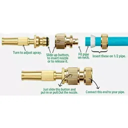 B K JAGAN & CO 12.7 mm (1/2 Inch) Brass Nozzle Water Spray Gun Hose Nozzle Pipe-picture-31