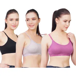 b-soft Pack of 3 Women Sports Non Padded Bra-picture-11