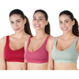 b-soft Pack of 3 Women Sports Non Padded Bra-picture-26