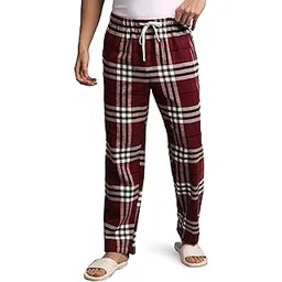 b stories Men's Cotton Woven Maroon Checks Lounge Pyjama (Pack of 1) (MWPNT-001-24077-S, Small, CFL01)-picture-47
