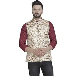 b with b ben buy genuine today and tomorrow B BEN Men's Silk Blend Nehru Jacket (Multicolour, 38)-picture-23