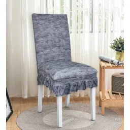 b7 creations Black Polyester Blend Printed 45x14 Inches Chair Covers (Pack of 6)-picture-21