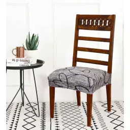 b7 creations Brown and Black Printed Polyester Blend 16x20 Inches Chair Covers (Set of 4)-picture-32