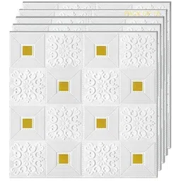 b7 creations Embossed Floral & Botanical White, Gold Wallpaper-picture-12