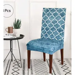 b7 creations Green Printed Polyester Blend 14x38 Inches Chair Covers (Pack of 4)-picture-26