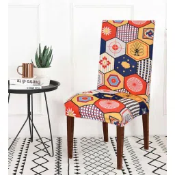 b7 creations Multicolor Printed Polyester Blend 14 x 38 Inch Chair Covers (Set of 4)-picture-13