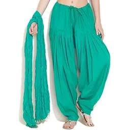 b9 store Woman's Plain Cotton Patiala Salwar with Dupatta || Patiala || Patiala with Dupatta || Cotton Patiala || Patiala Pant || Free Size (RAMA Green)-picture-45
