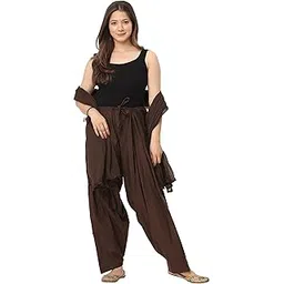 b9 store Woman's Plain Cotton Salwar with Dupatta || Pant with Dupatta || Patiala with Dupatta || Free Size-picture-51
