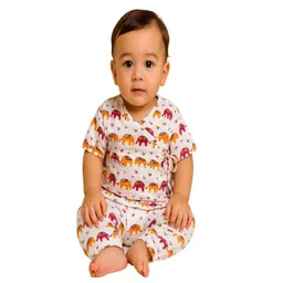 Baal Leela Kids Printed Angarkha Pure Cotton Kurta With Trouser-picture-12