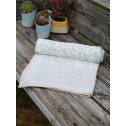 Baarno White & Pink Floral Printed AC Room Cotton 300 GSM Single Bed Dohar-picture-27