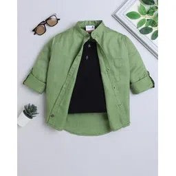 baat cheet Boys Regular Fit Shirt with Patch Pocket-picture-49