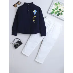 BAATCHEET Boys Kite-Printed Cotton Linen Kurta With Pyjama-picture-38