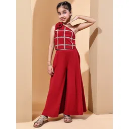 Baawri Girls Checked Top with Palazzos-picture-57