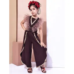 Baawri Girls Embellished Round Neck Top With Palazzo-picture-27