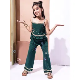 Baawri Girls Embellished Shoulder Straps Top With Palazzo-picture-36