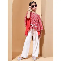 Baawri Girls Printed Round Neck Kaftan Top With Palazzo-picture-15