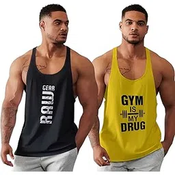 bab being beast apparel BAB Men's Round Neck Gym Vest | Men Vest Gym | Men Vest Combo | Polyester Printed Vest Pack of 2 | Stylish & Comfortable Vest-picture-13
