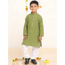 Baba & Baby Boys Regular Pure Cotton Kurta with Pyjamas-picture-10
