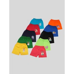 Baba & Baby Infant Boys Pack of 10 Printed Pure Cotton Shorts image 4
