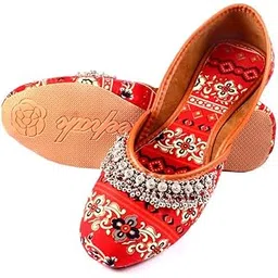 Babbotty Beautiful Ethnic Jutti and Mojari for Women| Ladies Jooti | Bellies| Leather Girls' Jutiyan-picture-16