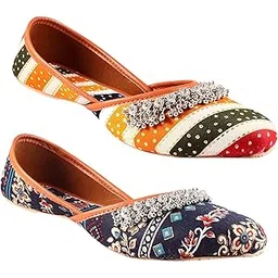 Babbotty Women & Girls' Ethnic Shoes | Jaipuri Combo Jutti | Mojari Juti for Ladies | Jooti Pack of 2-picture-47