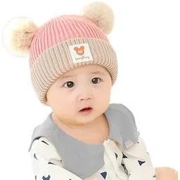 Baby Boys Girls Winter Knit Cap Hat Soft Fleece Velvet Fur Woolen Hat | Skull Beanie Pom Pom Unisex Kids Winter Hat (6 Month to 4 Yrs)-picture-49