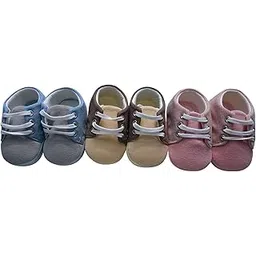 Baby Canvas Shoes, Grey and Blue Pre-walker Booties, Soft Sole Lace-up Design-picture-53