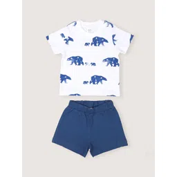 Baby Co Organics Boys Printed Round Neck Pure Cotton T-Shirt & Shorts-picture-10