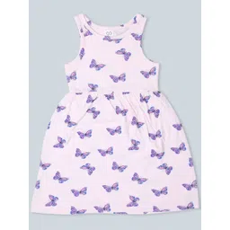 Baby Co Organics Butterfly Kids Girls Conversational Printed Fit & Flare Cotton Dress-picture-17