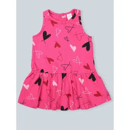 Baby Co Organics Girls Conversational Printed Pure Cotton Drop-Waist Dress-picture-16