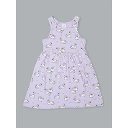 Baby Co Organics Girls Swan Jerse Cotton Printed Dress-picture-14