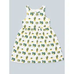 Baby Co Organics Secret Garden Kids Girls Tropical Printed Fit and Flare Cotton Dress-picture-18