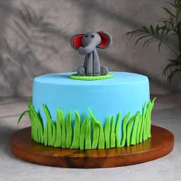 Baby Elephant Jungle Theme Cake-picture-28