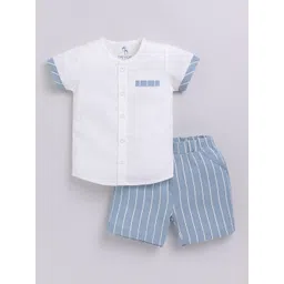 BABY GO Girls Pure Cotton Round Neck Short Sleeves Shirt with Short-picture-15