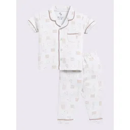 BABY GO Infant Boys Conversational Printed Pure Cotton Shirt with Pyjamas-picture-39