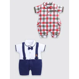 BABY GO Infant Boys Pack Of 2 Printed Pure Cotton Rompers-picture-35