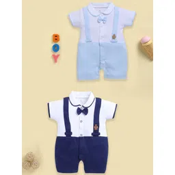 BABY GO Infant Boys Pack Of 2 Printed Pure Cotton Rompers-picture-36