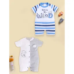 BABY GO Infant Boys Pack Of 2 Printed Pure Cotton Rompers-picture-37
