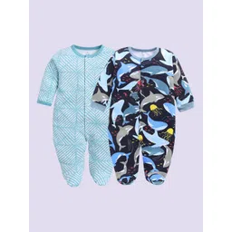 BABY GO Infants Pack Of 2 Printed Cotton Sleepsuit-picture-52