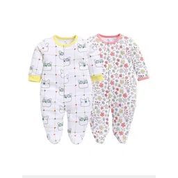 BABY GO Infants Pack Of 2 Printed Cotton Sleepsuits-picture-35