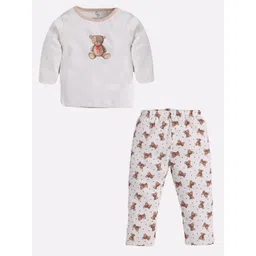 BABY GO Unisex Kids Beige Solid T-shirt with Pyjamas-picture-34