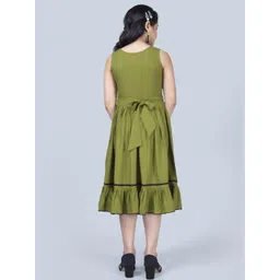 BABY HOME Girls Green Dresses-picture-49