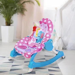 3 Adjustable Level Backrest Musical Baby Rocking Chair Pink Polka Dot Rocker-image-27