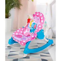 Baby Moo 3 Adjustable Level Backrest Musical Baby Rocking Chair Pink Polka Dot-image-26