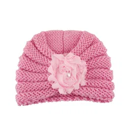 Baby Moo Floral Turban Cap - Light Pink-image-43