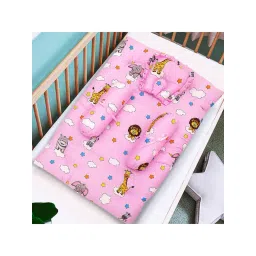 Baby Moo Flying Animals Pink Mattress Set with Neck Pillow and Bolsters-image-32