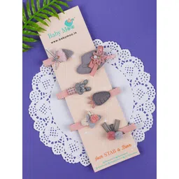 Baby Moo Girls Grey & Pink Set of 6 Tic Tac Hair Clip-image-33