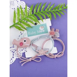 Baby Moo Girls Pink & Blue Set of 3 Ponytail Holders-image-19