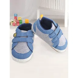 Baby Moo Infants Kids Blue & Grey Solid Booties-picture-16